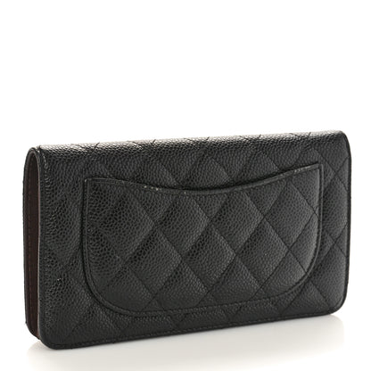 Chanel Caviar Quilted Yen Wallet Black 3 of 10