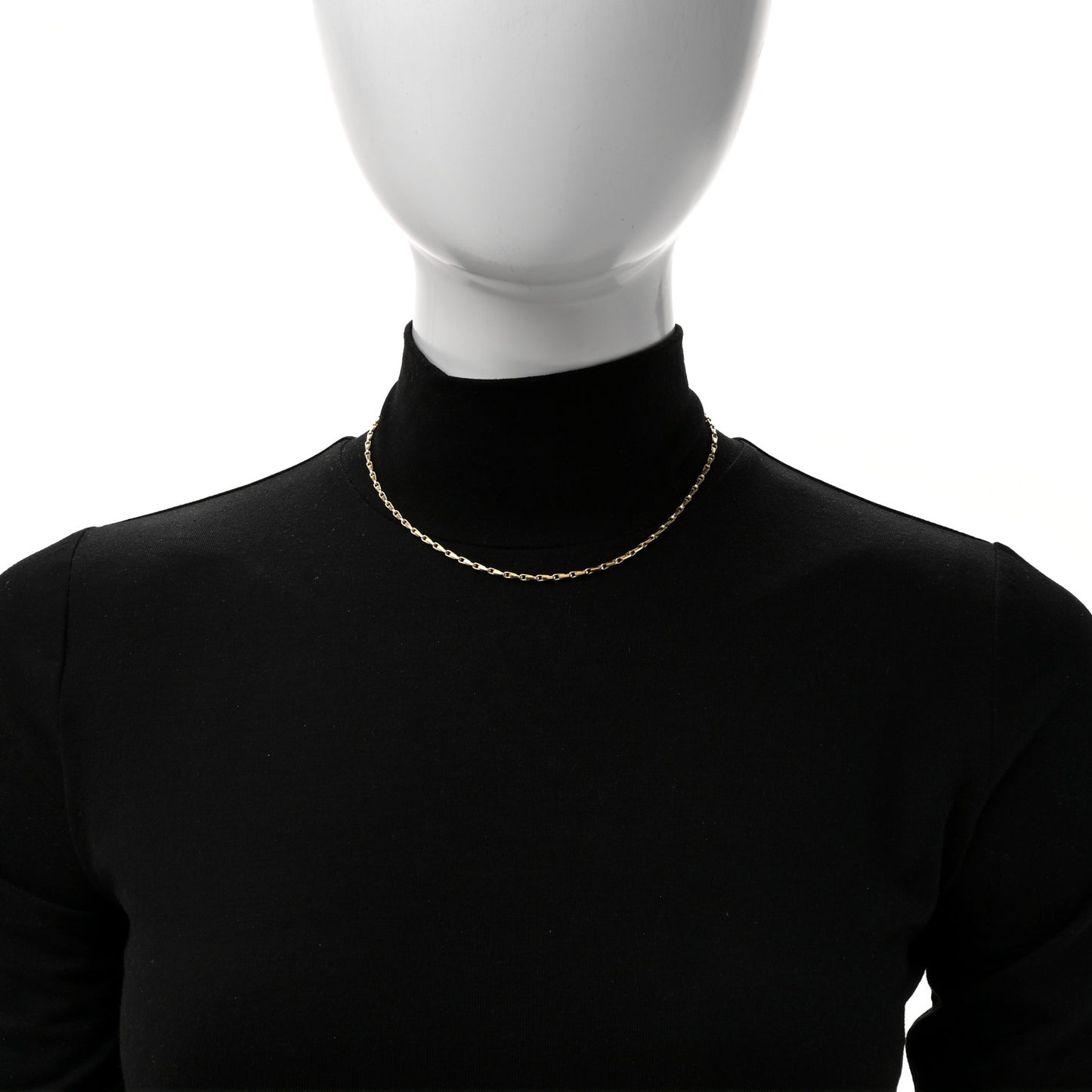 18K Yellow Gold 2mm Chain Necklace 15.5"