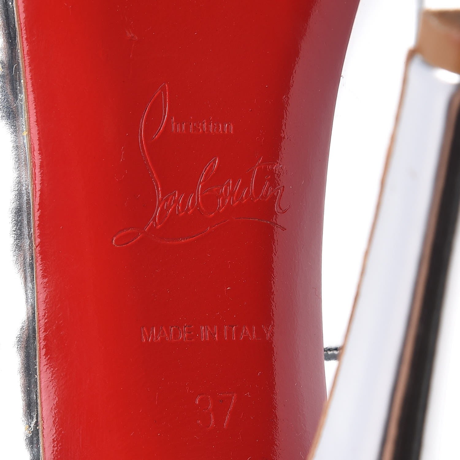 Christian Louboutin Metallic Patent No Prive 120 Pumps 37 Silver 8 of 9