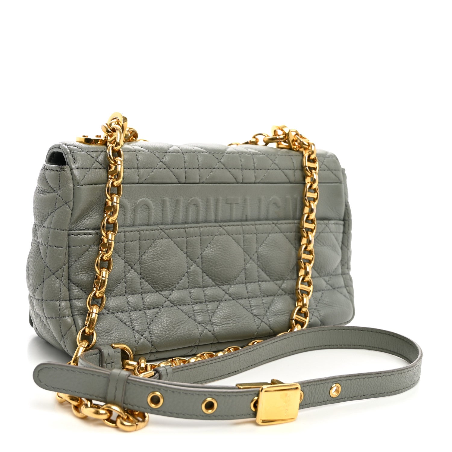Christian Dior Calfskin Cannage Small Caro Bag Grey 3 of 11