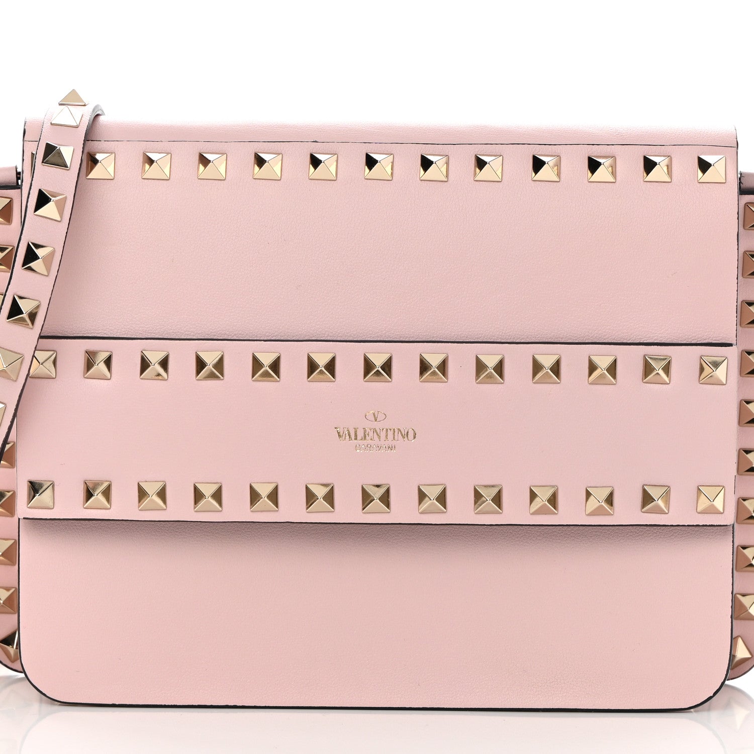 Valentino Garavani Vitello Rockstud Side Slip Crossbody Pink 7 of 13