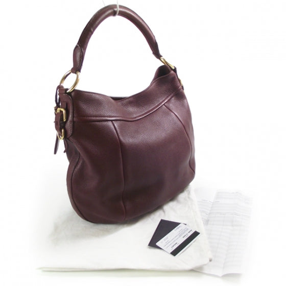 Leather Shoulder Bag Wine
