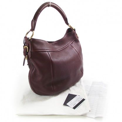 Prada Leather Shoulder Bag Wine 3 of 12