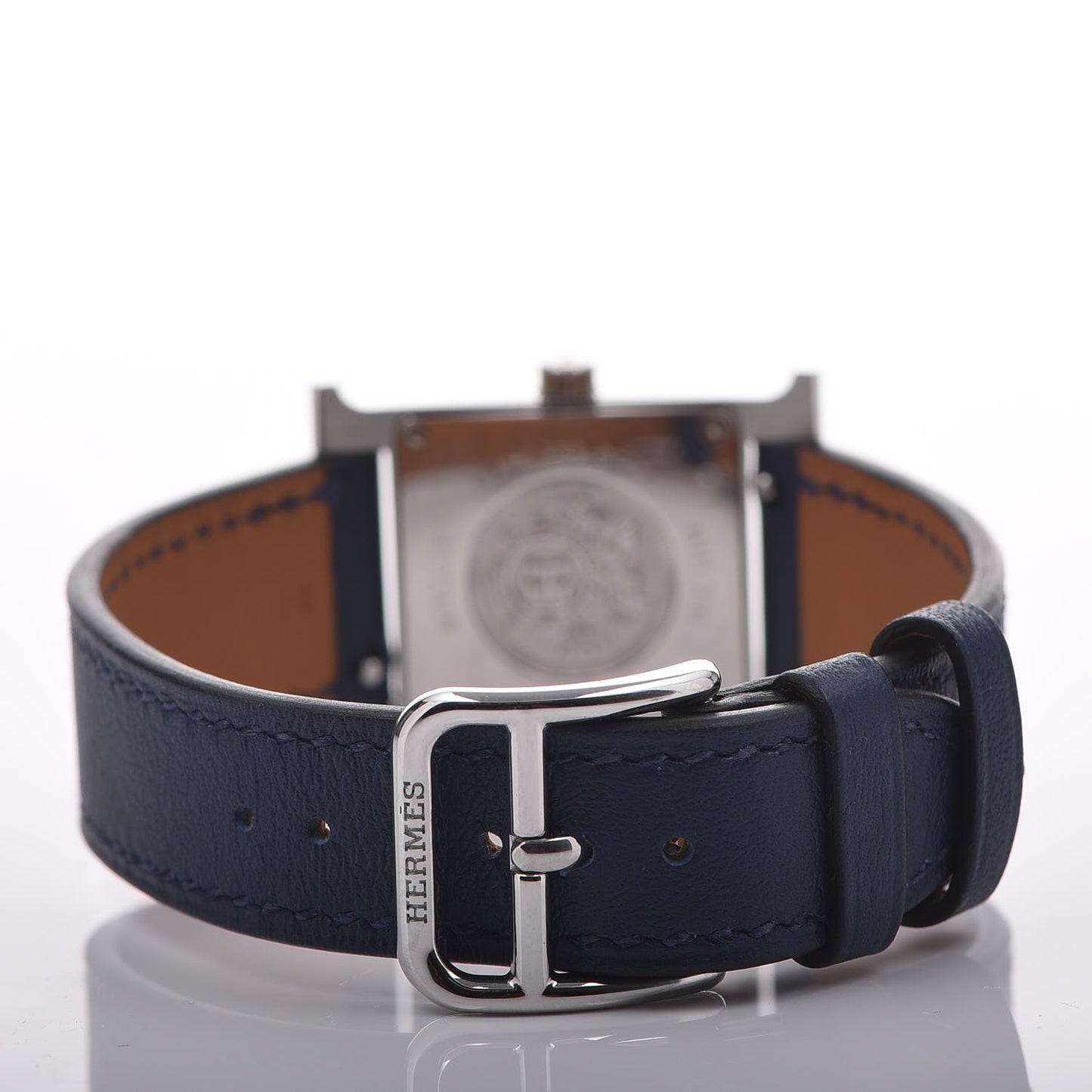 Stainless Steel Swift 21mm Diamond Heure H Hour Quartz Watch Bleu Navy