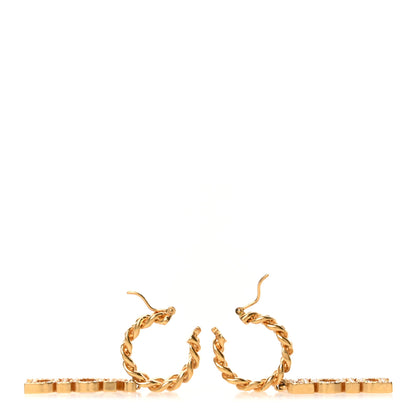 Christian Dior Crystal Dio(r)evolution Logo Hoop Drop Earrings Gold 3 of 4