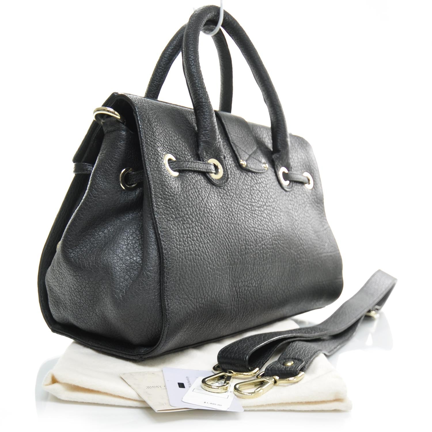 Jimmy Choo Calfskin Medium Rosalie Satchel Black 2 of 8