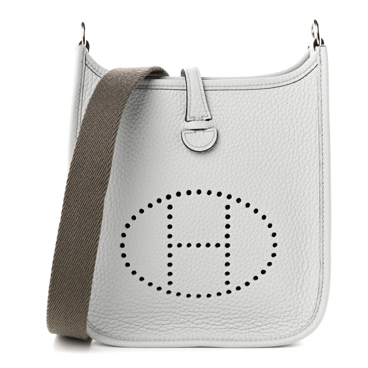 Hermes Taurillon Clemence Amazone Evelyne TPM Bleu Pale Gris Etain 1 of 11
