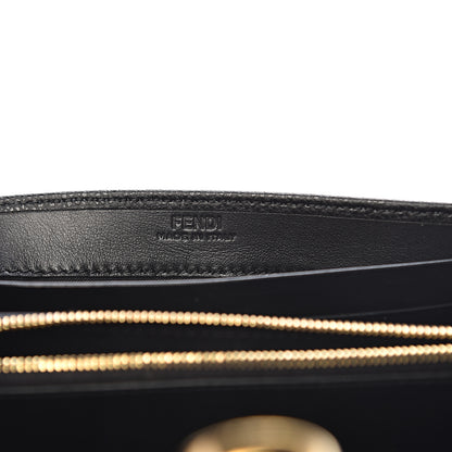 Fendi Vitello Cruise F is Fendi Bi-Color FF 1974 Embossed Continental Envelope Wallet Maya Black 7 of 7