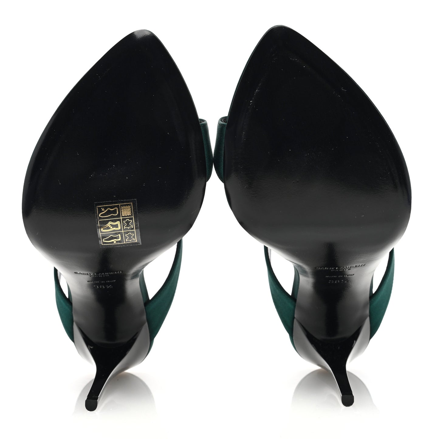 Crepe Satin Martha Mule 110 Sandals 38.5 Dorian Green