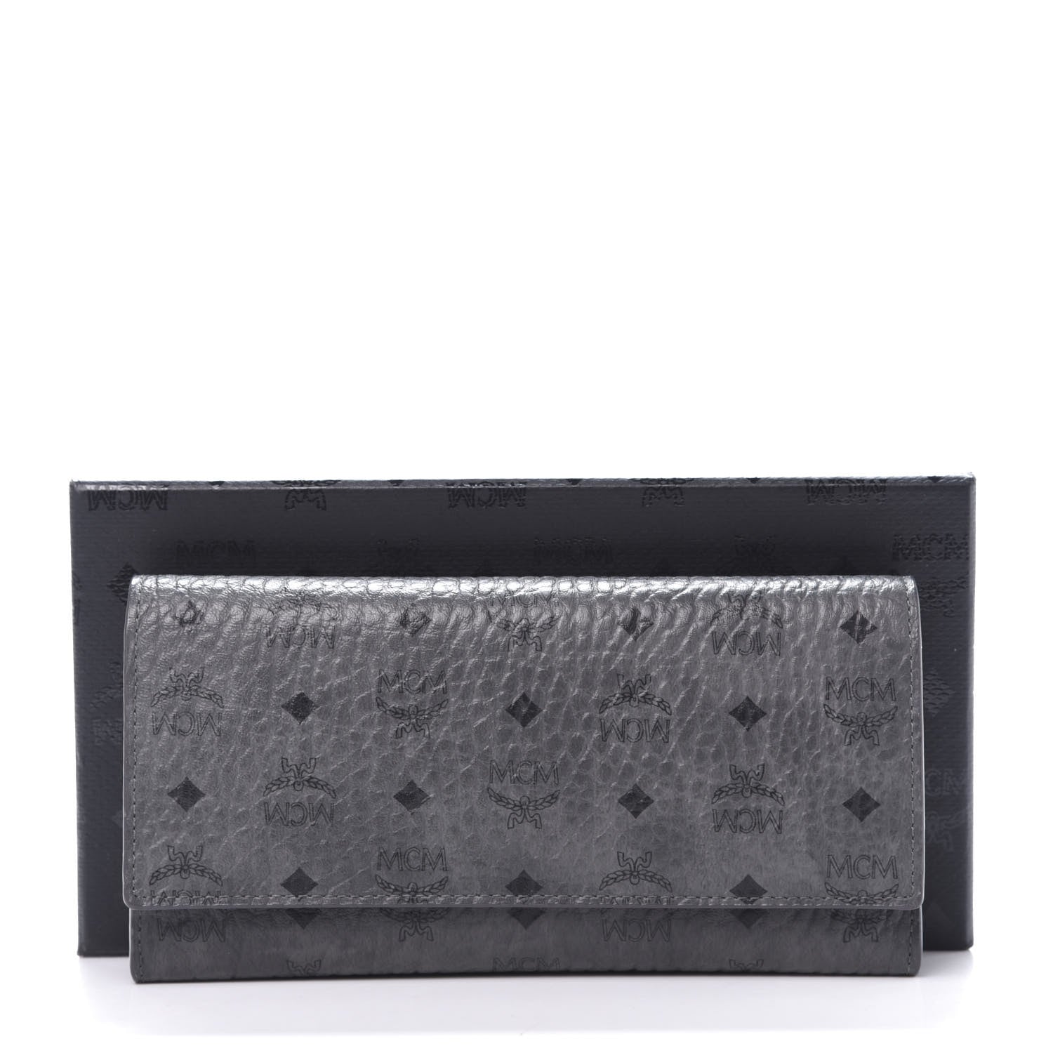 MCM Visetos Continental Flap Wallet Phantom Grey 8 of 8