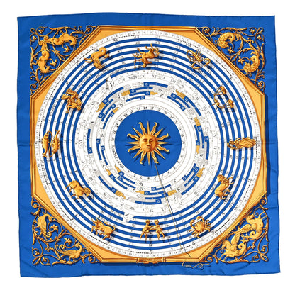 Hermes Silk Astrologie Scarf 90 Bleu Cobalt Vieil 2 of 6
