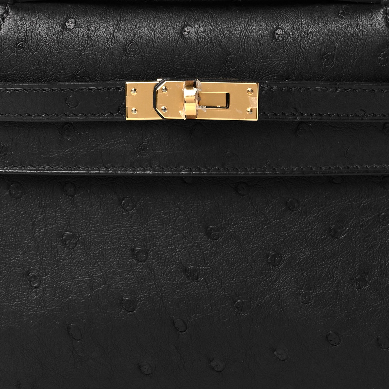 Hermes Ostrich Kelly Pochette Black 8 of 11