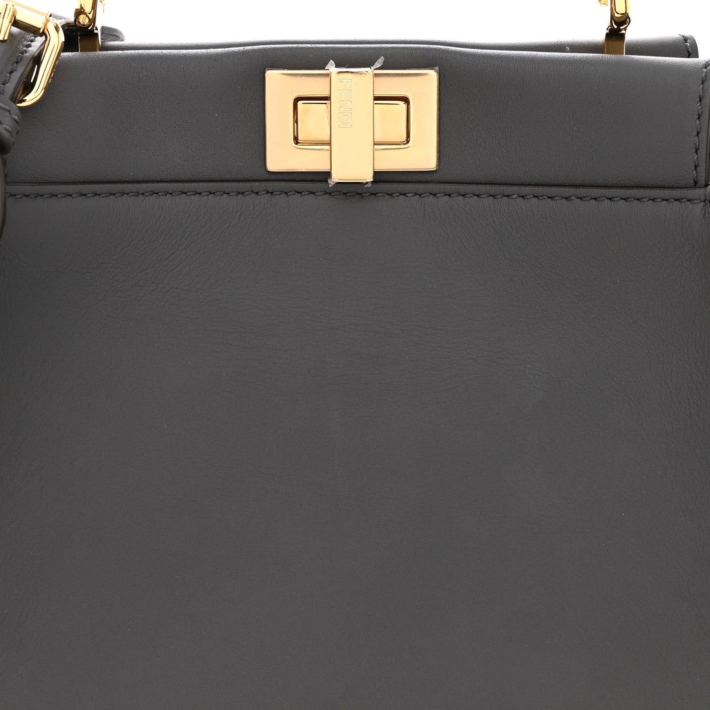 Vitello Seta Chenille FF Mini Peekaboo Iconic Satchel Anthracite Asfalto