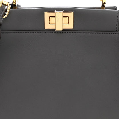 Fendi Vitello Seta Chenille FF Mini Peekaboo Iconic Satchel Anthracite Asfalto 8 of 11