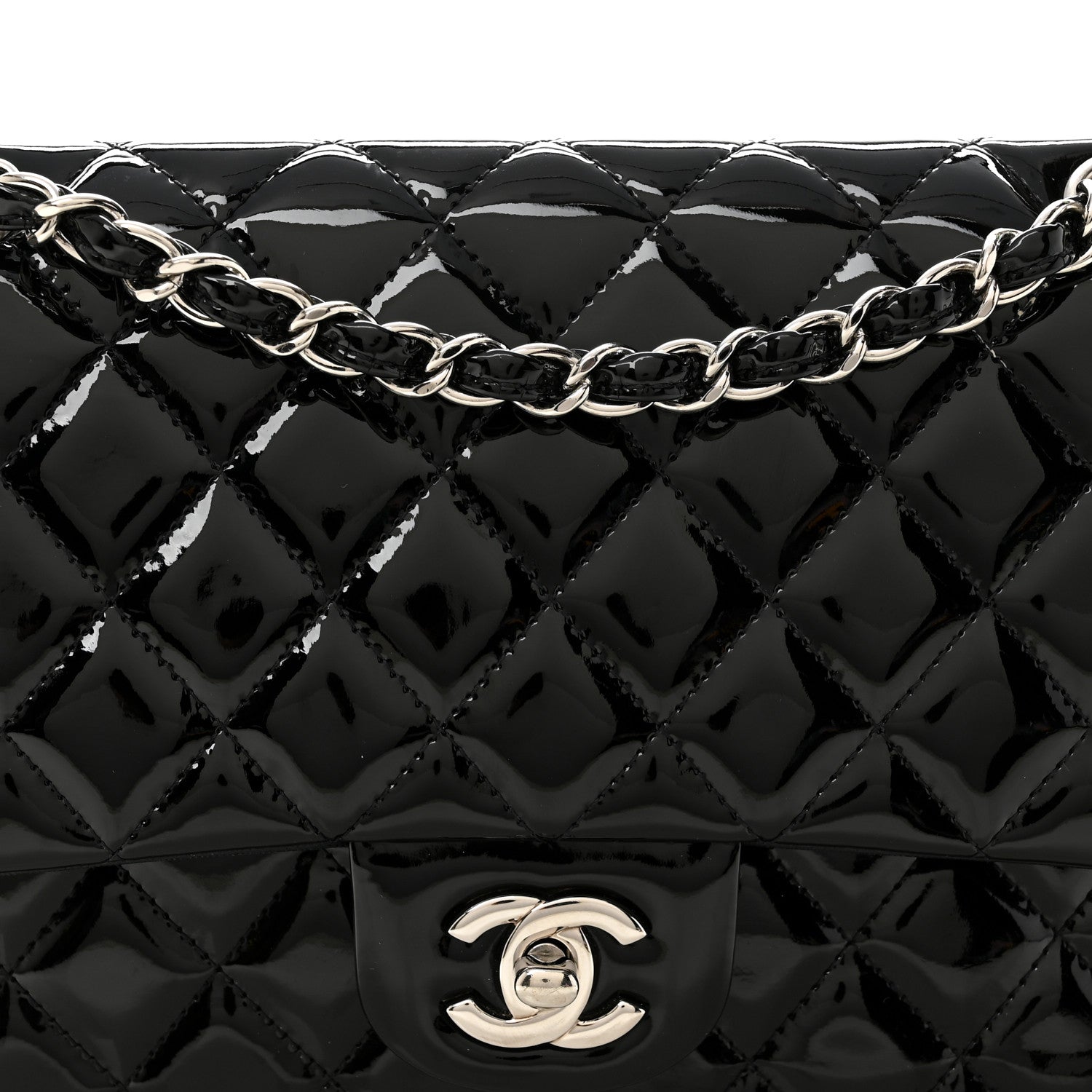 Chanel Patent Quilted Medium Double Flap Black 8 of 10