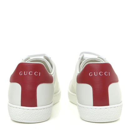 Gucci Calfskin Interlocking G Perforated Womens Ace Sneakers 36 White Hibiscus Red 4 of 11
