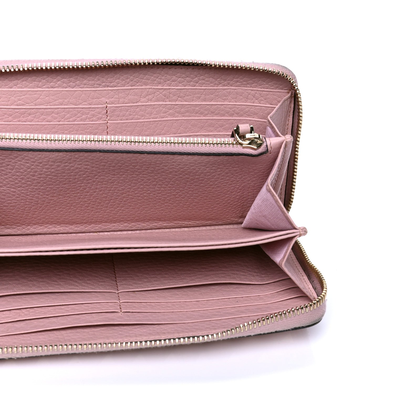 Valentino Garavani Pebbled Calfskin Rockstud Zip Around Wallet Water Rose 5 of 5
