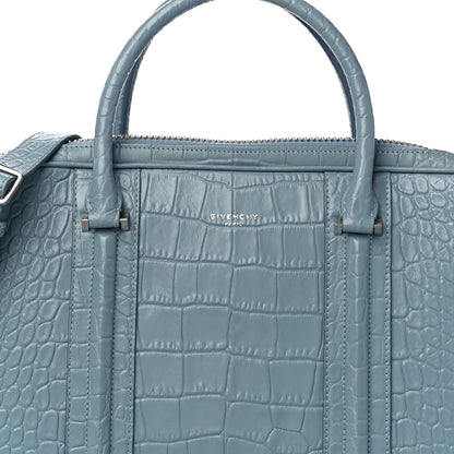 Givenchy Crocodile Embossed Briefcase Light Blue 7 of 9