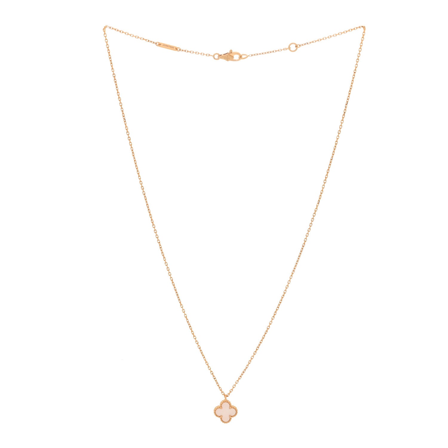 Van Cleef & Arpels 18K Yellow Gold Mother of Pearl Sweet Alhambra Pendant Necklace 2 of 5
