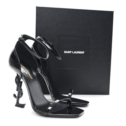 Saint Laurent Patent Calfskin Opyum 110 Sandals 39 Black 10 of 10