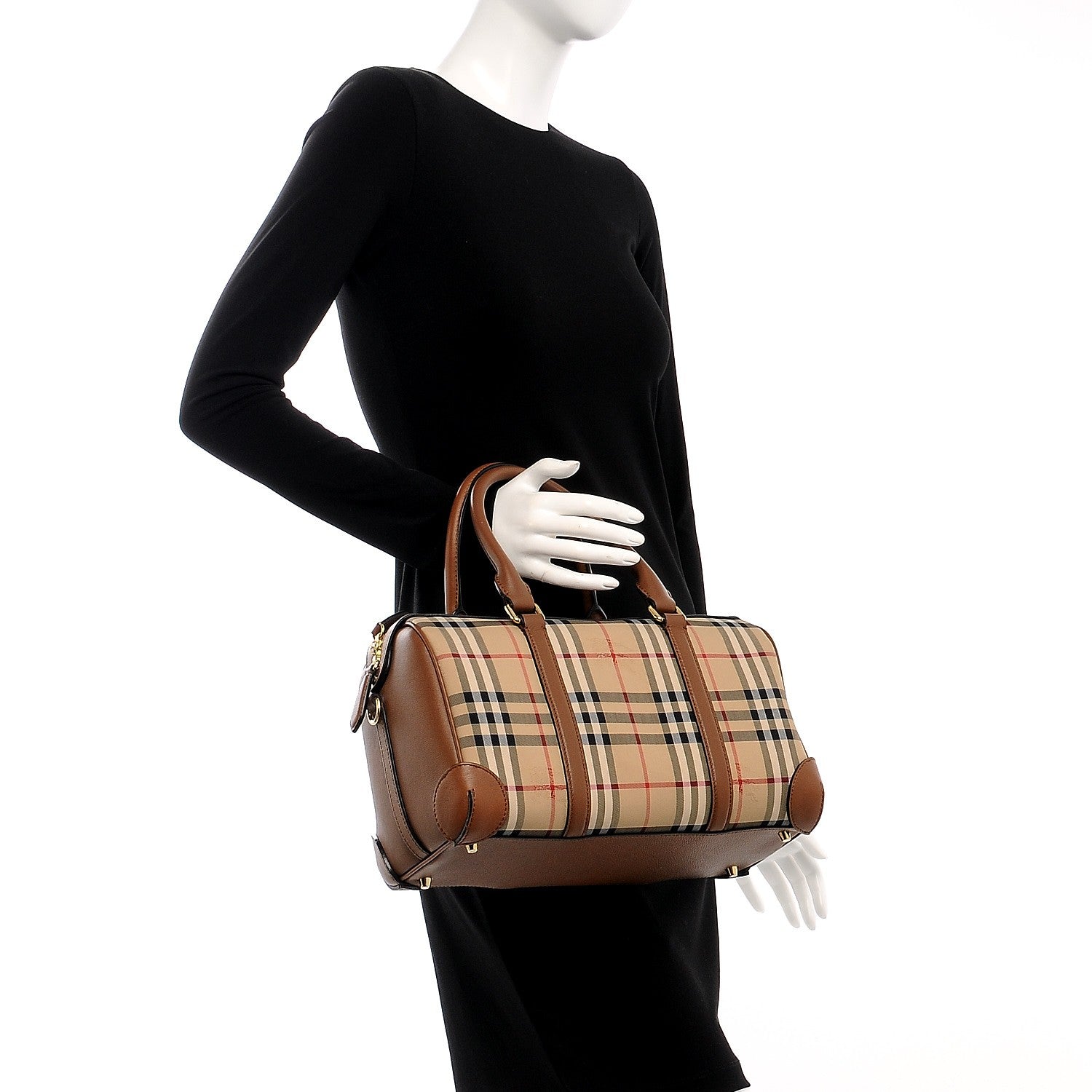 Burberry Horseferry Check Medium Alchester Bowling Bag Honey Tan 3 of 9