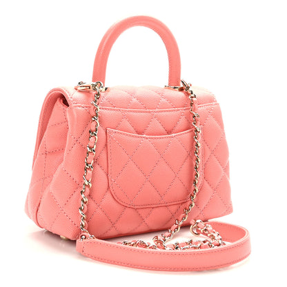 Chanel Caviar Quilted Extra Mini Coco Handle Flap Pink 3 of 10