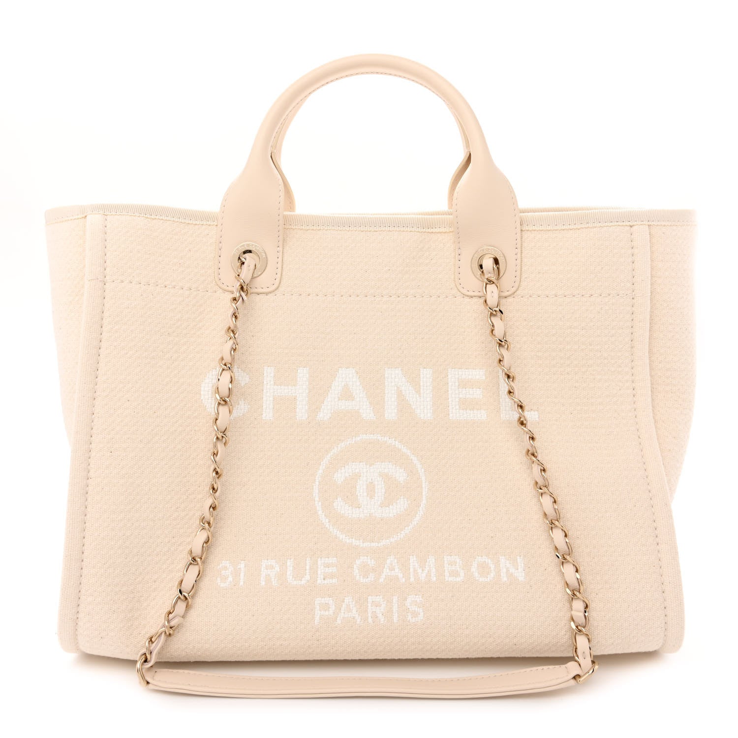 Chanel Mixed Fibers Small Deauville Tote White 3 of 13
