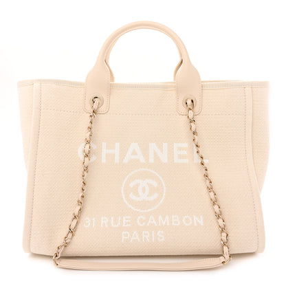 Chanel Mixed Fibers Small Deauville Tote White 3 of 13