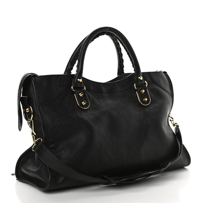 Balenciaga Chevre Gold Metallic Edge Hardware City Black 3 of 10