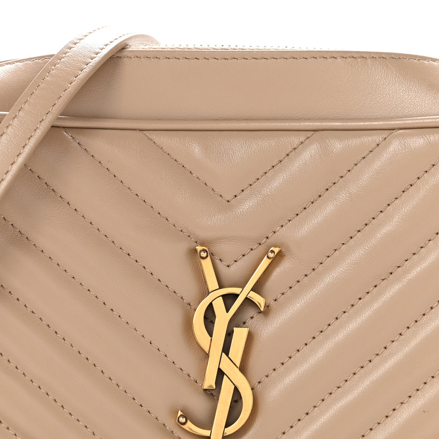 Calfskin Matelasse Monogram Lou Camera Bag Dark Beige
