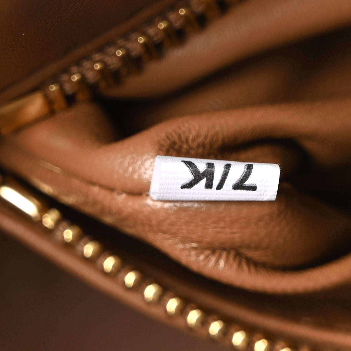 City Calfskin Metal Triangle Logo Tote Caramel
