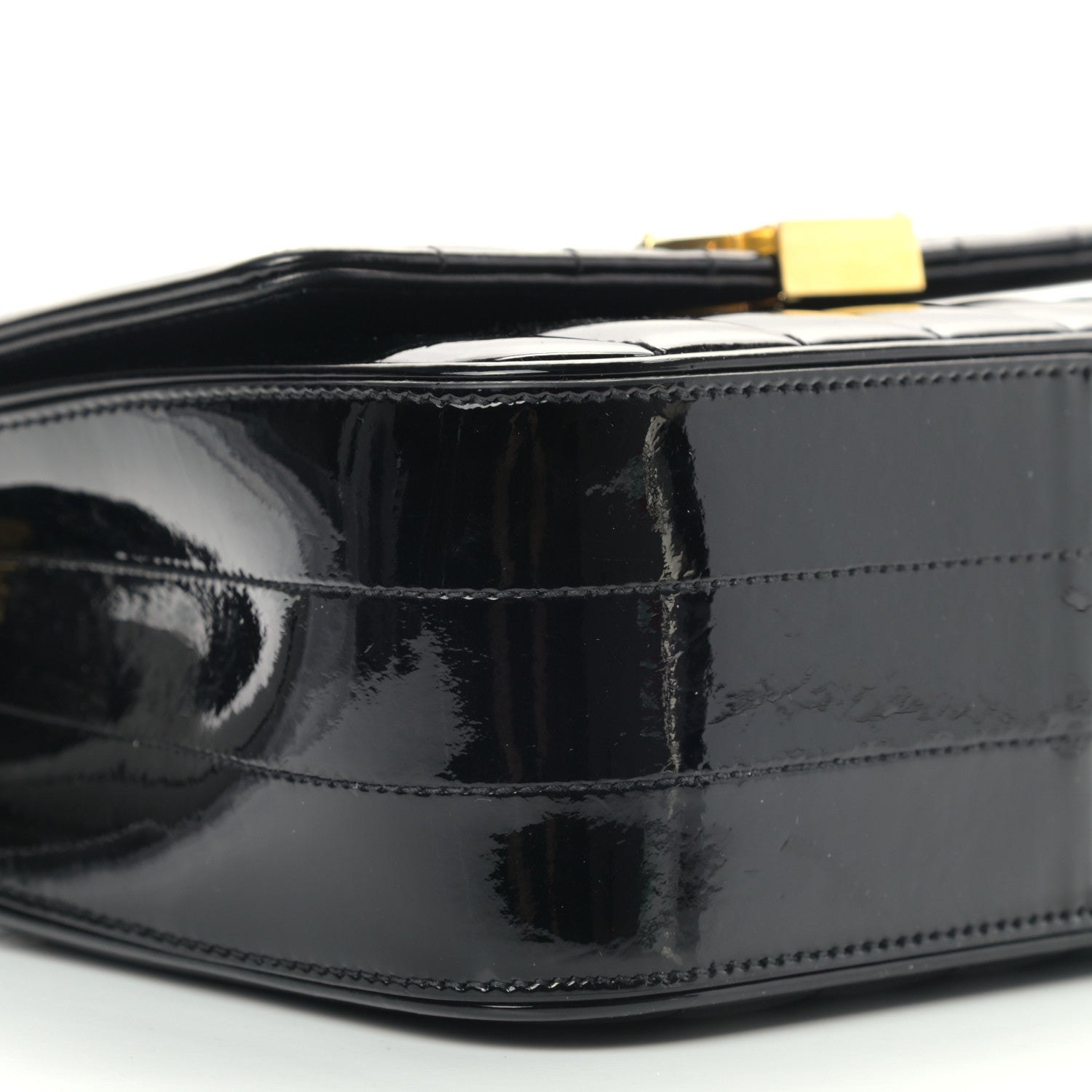 Saint Laurent Patent Calfskin Matelasse Monogram Medium Vicky Chain Bag Black 7 of 10