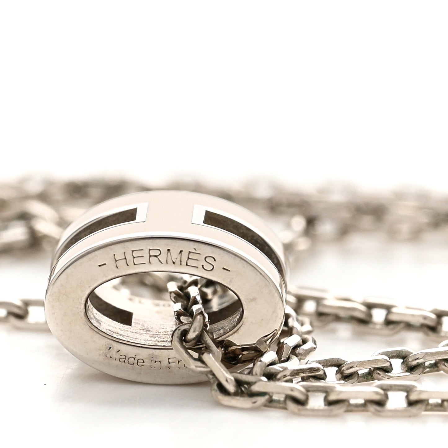 Palladium Mini Pop H Pendant Necklace Marron Glace