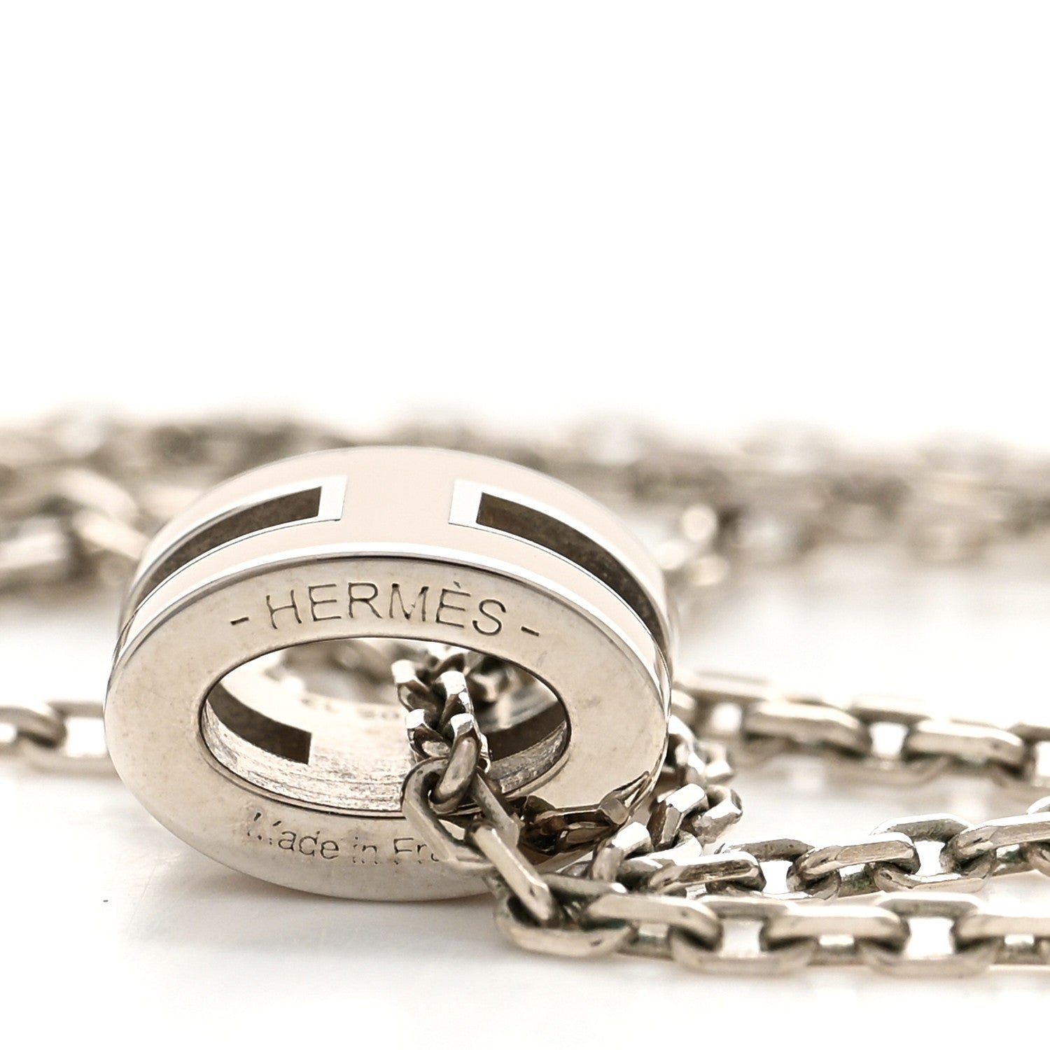 Hermes Palladium Mini Pop H Pendant Necklace Marron Glace 6 of 7