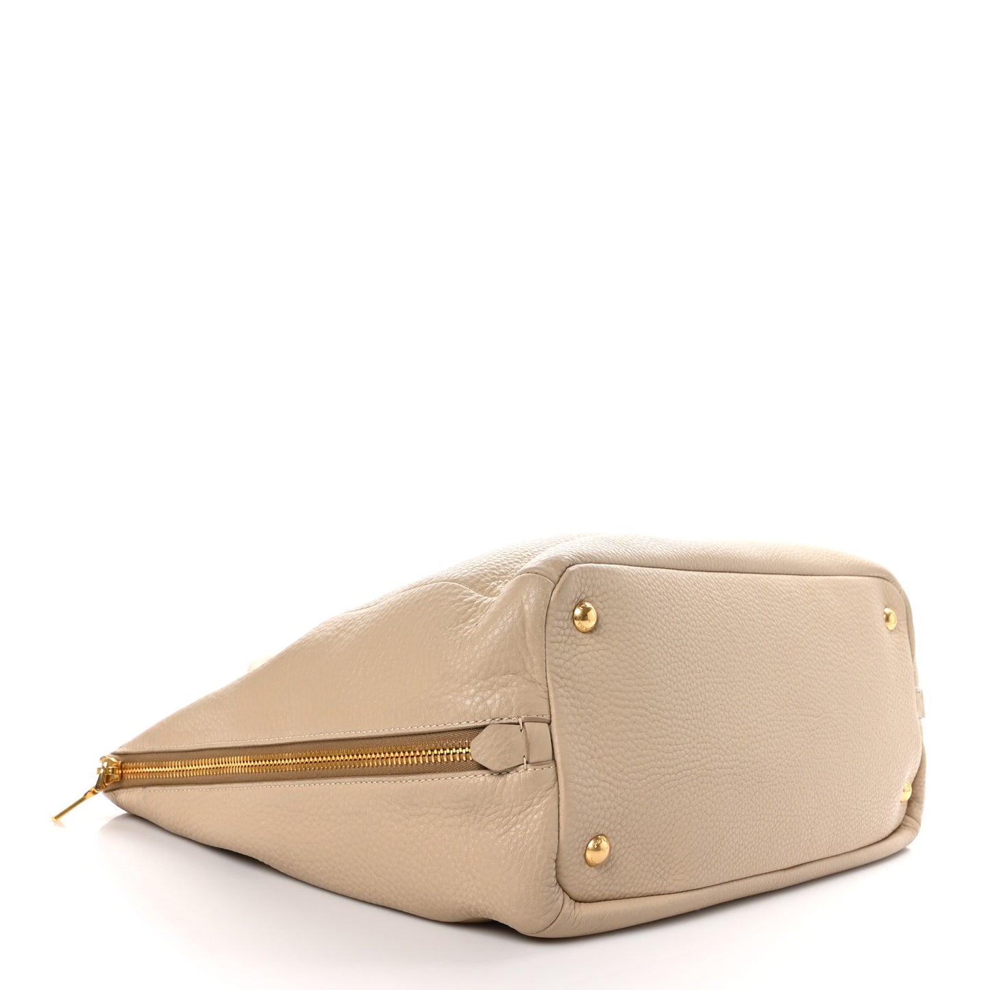 Vitello Daino Side Zip Tote Sabbia