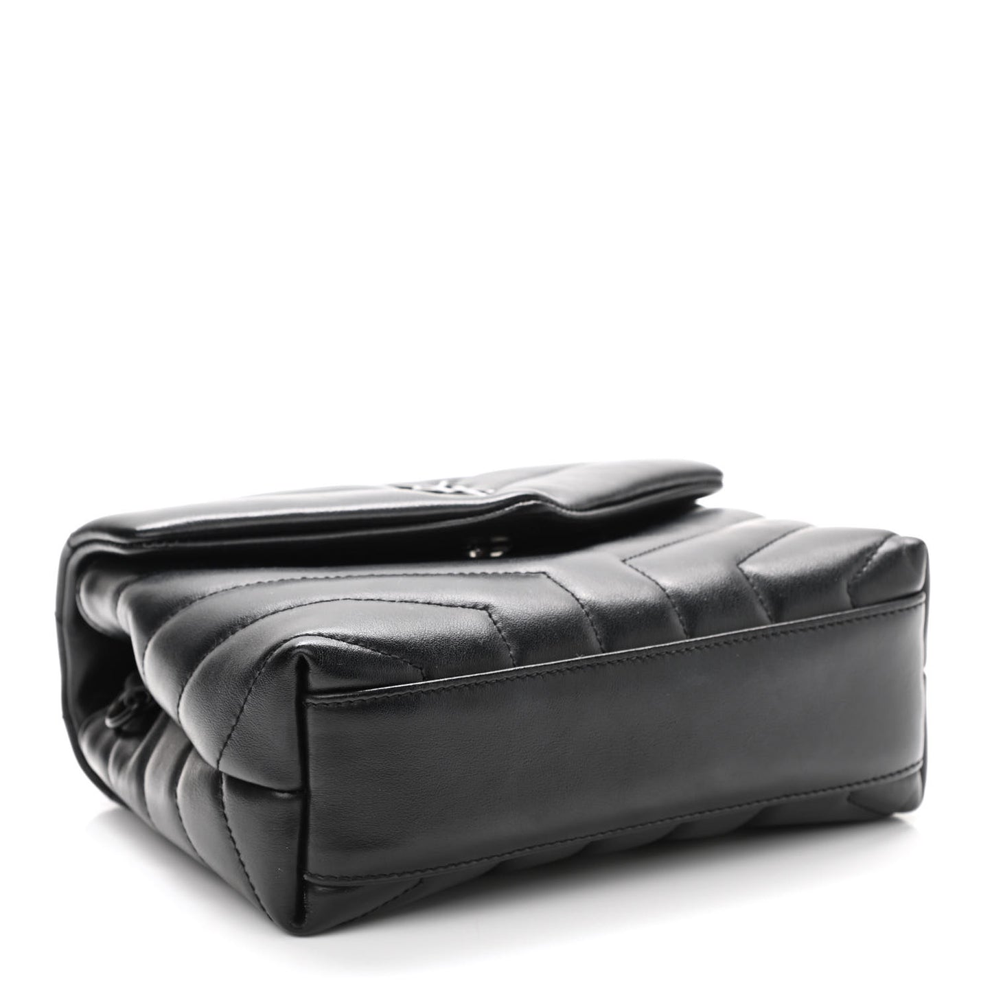 Calfskin Y Quilted Monogram Toy Loulou Crossbody Bag Black