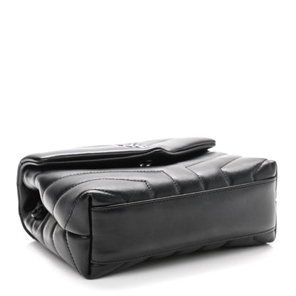 Saint Laurent Calfskin Y Quilted Monogram Toy Loulou Crossbody Bag Black 4 of 13