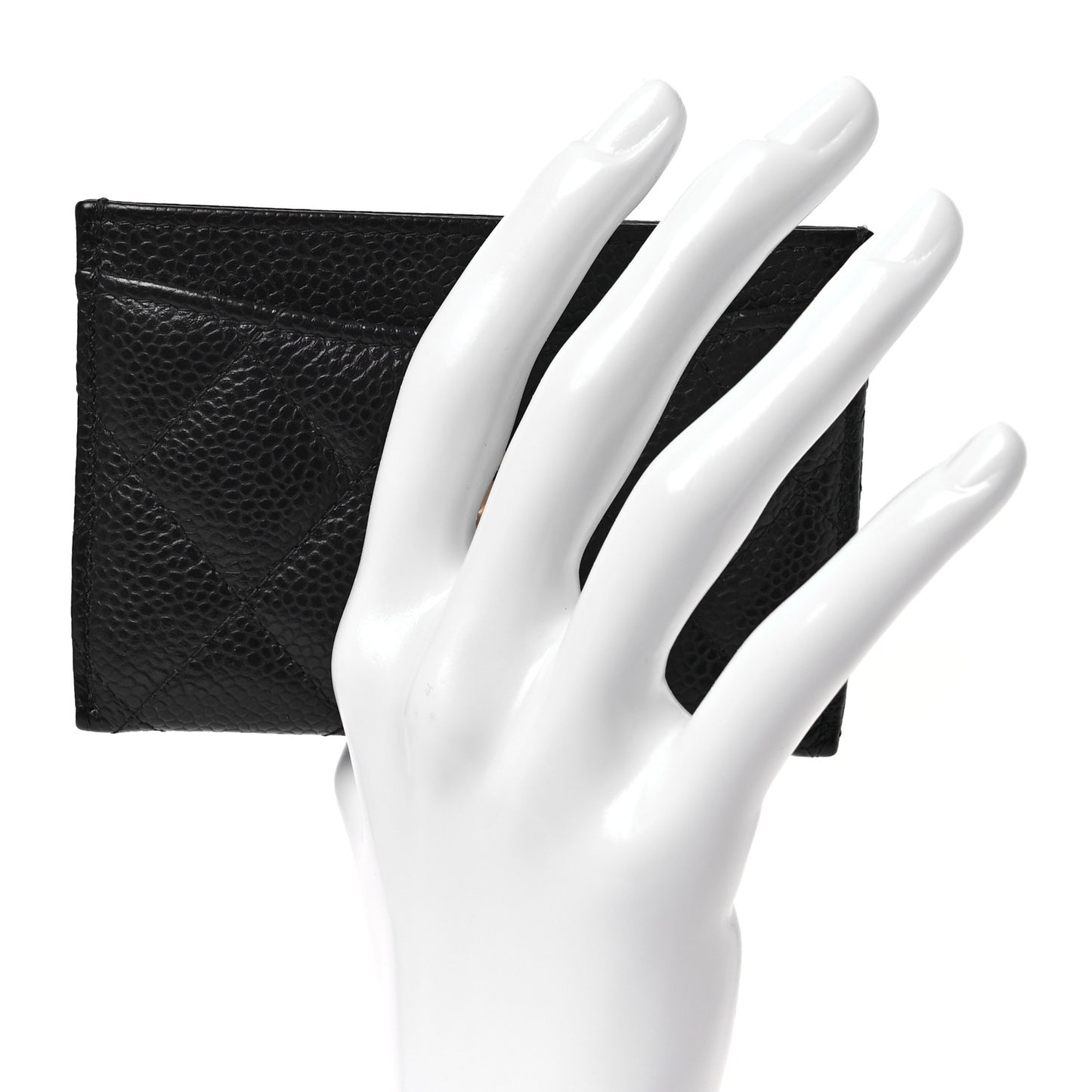 Caviar Quilted Card Holder Navy