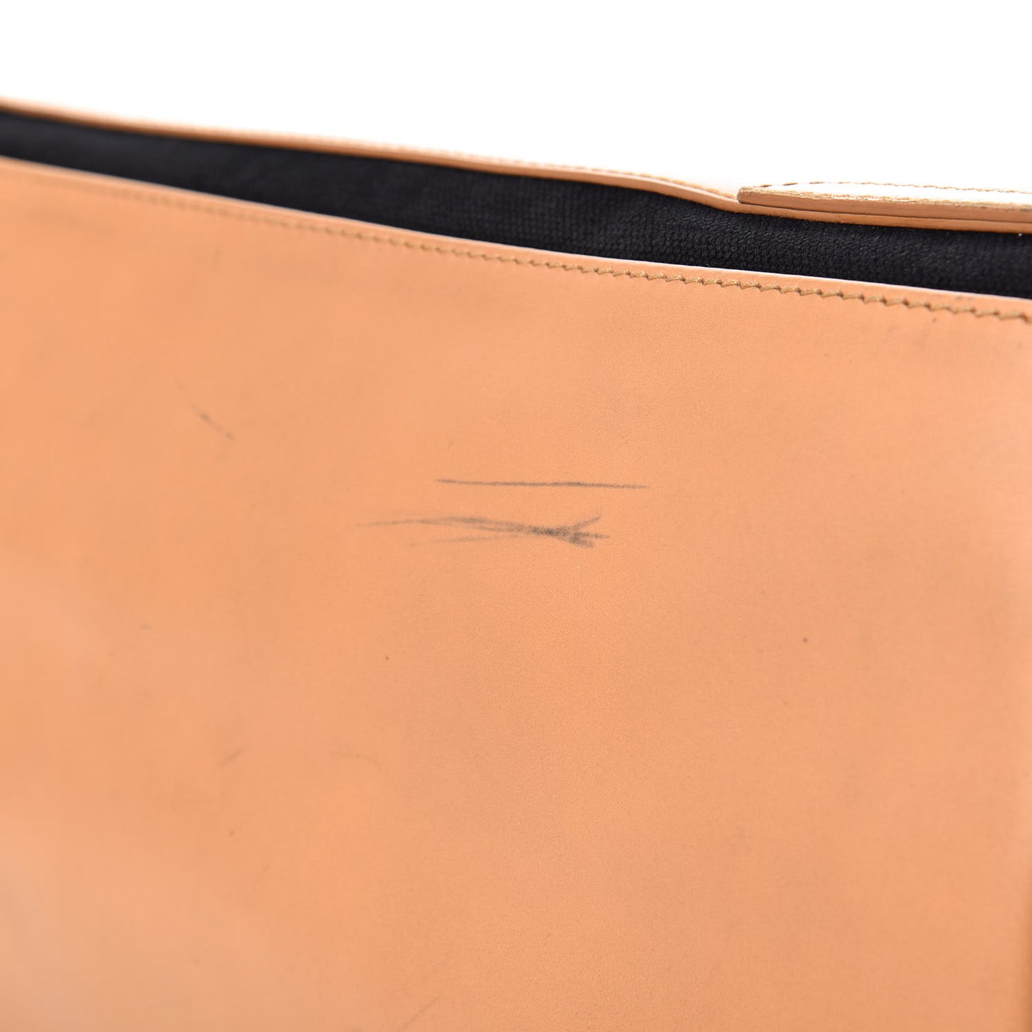 Calfskin Canvas M Cabas Tote Navy wHITE