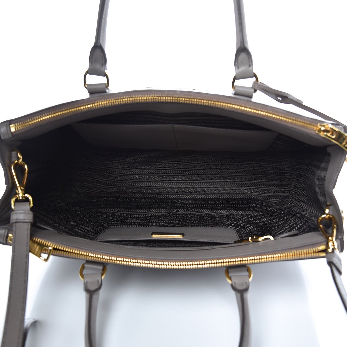 Saffiano Medium Galleria Double Zip Tote Argilla