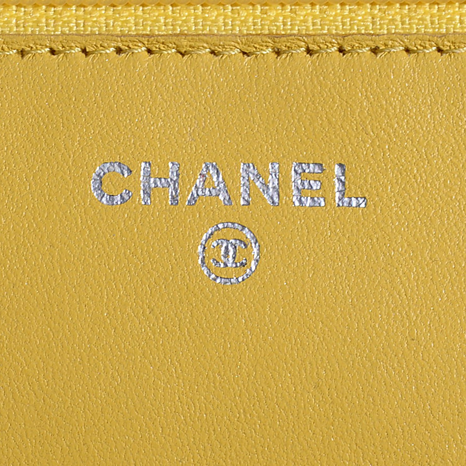 Chanel Lambskin Quilted Wallet on Chain WOC Yellow 6 of 8