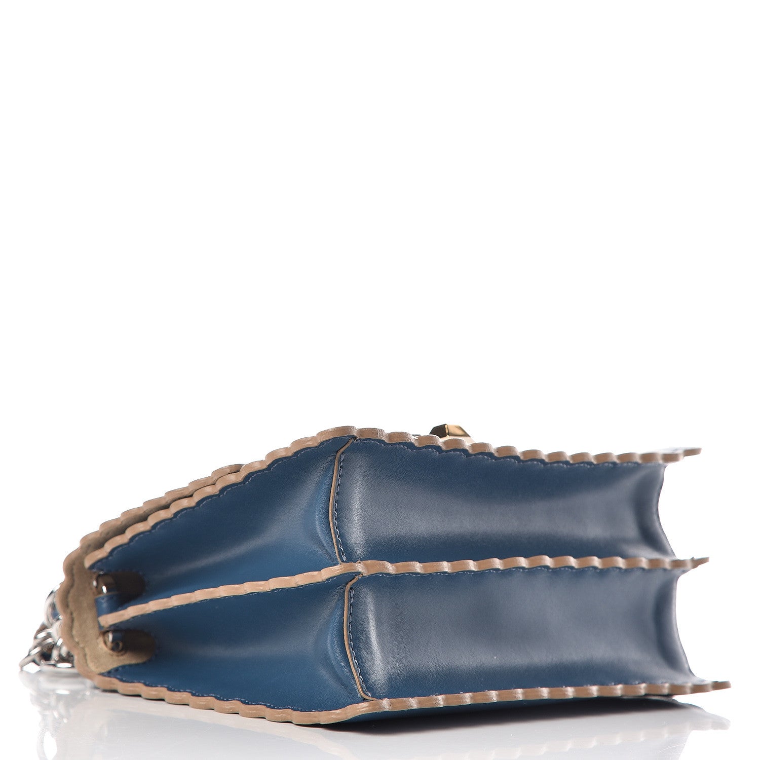 Fendi Vitello Liberty Scalloped Studded Small Kan I Shoulder Bag Balena 4 of 9