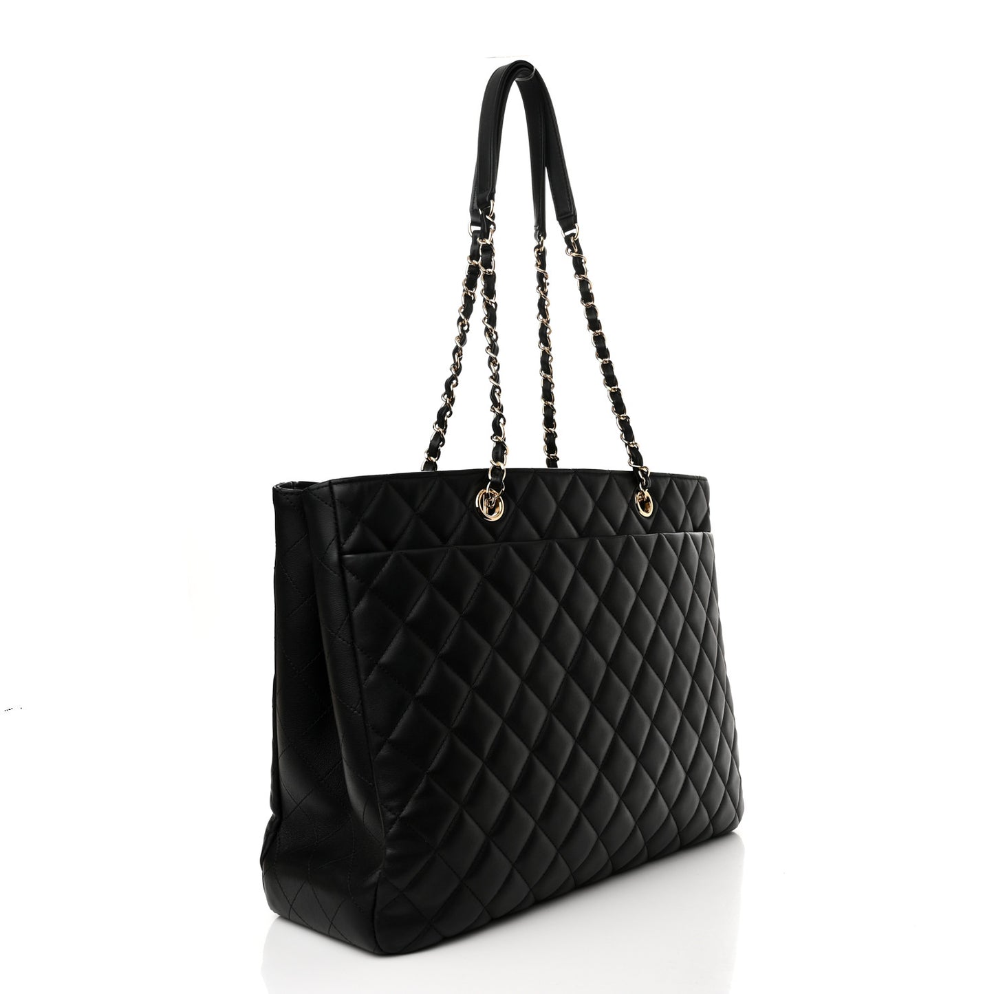 Calfskin Quilted Timeless Tote Black