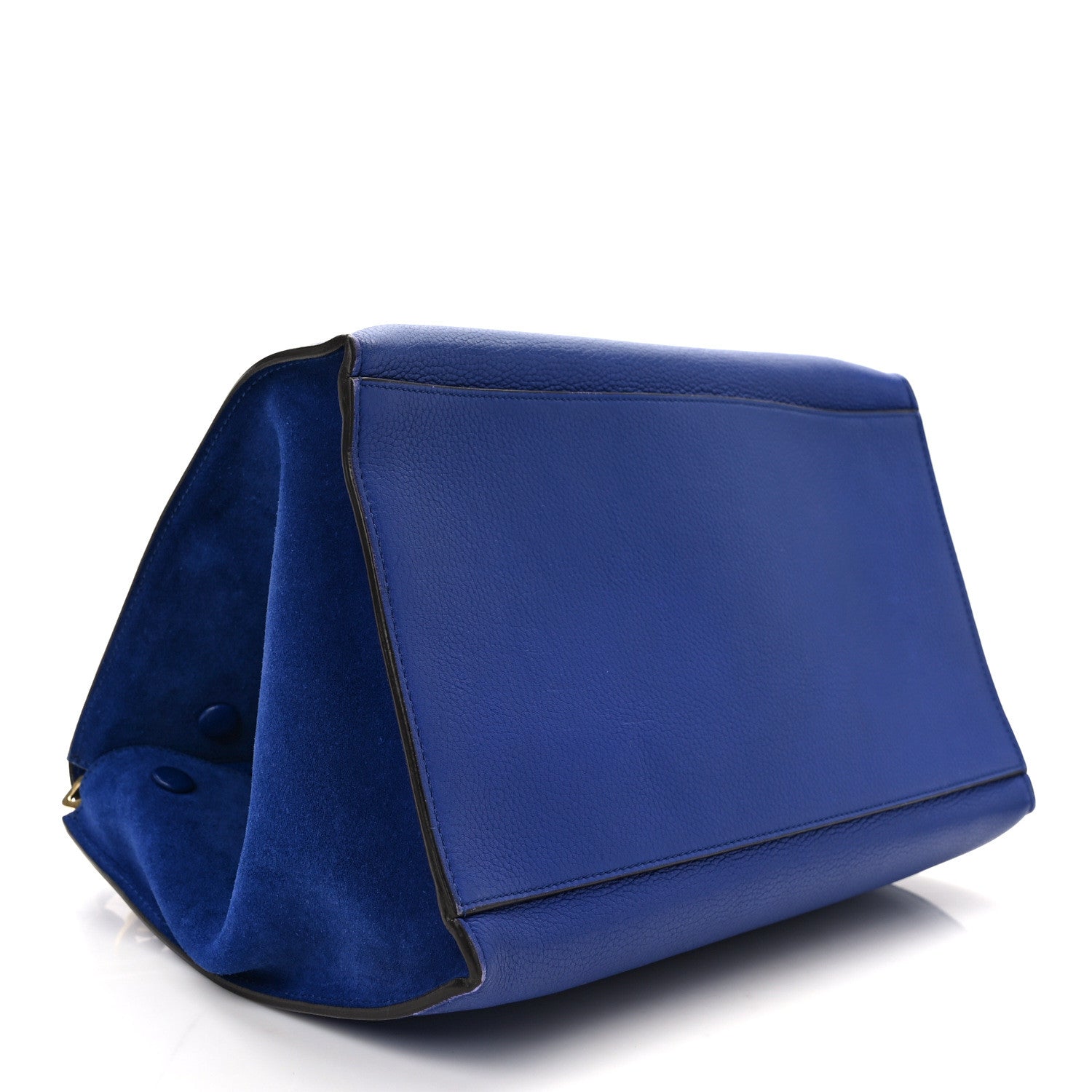 Celine Drummed Calfskin Suede Medium Trapeze Indigo 4 of 14
