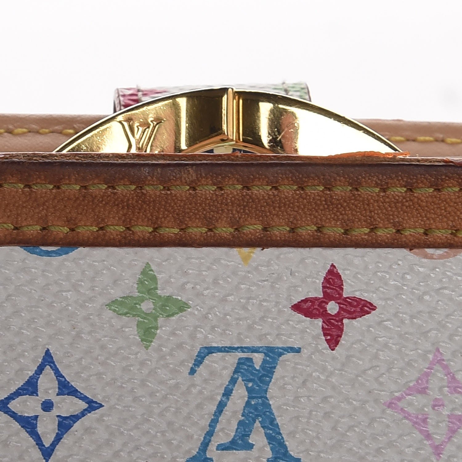 Louis Vuitton Monogram Multicolor French Purse Wallet White 13 of 14