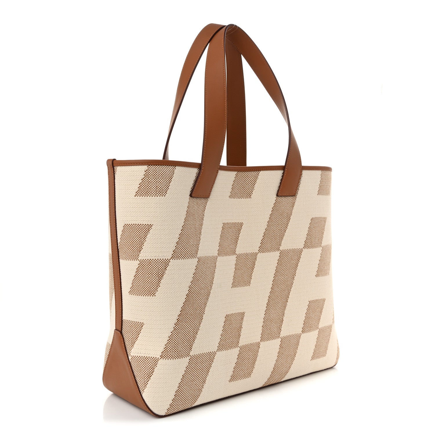 Hermes Swift H Canvas Cabas H En Biais 40 Ecru Naturel Gold 3 of 10