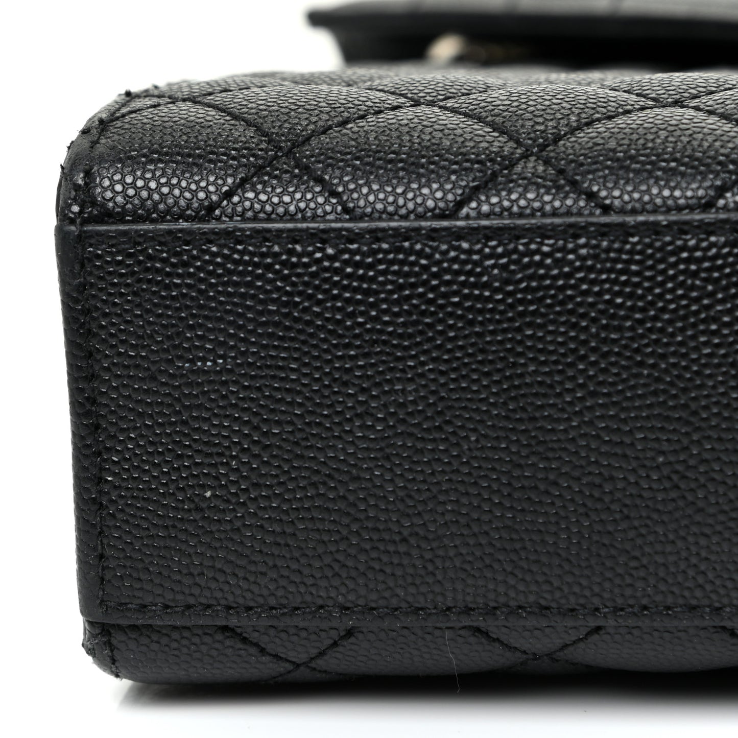 Grain De Poudre Textured Mixed Matelasse Large Triquilt Monogram Satchel Black