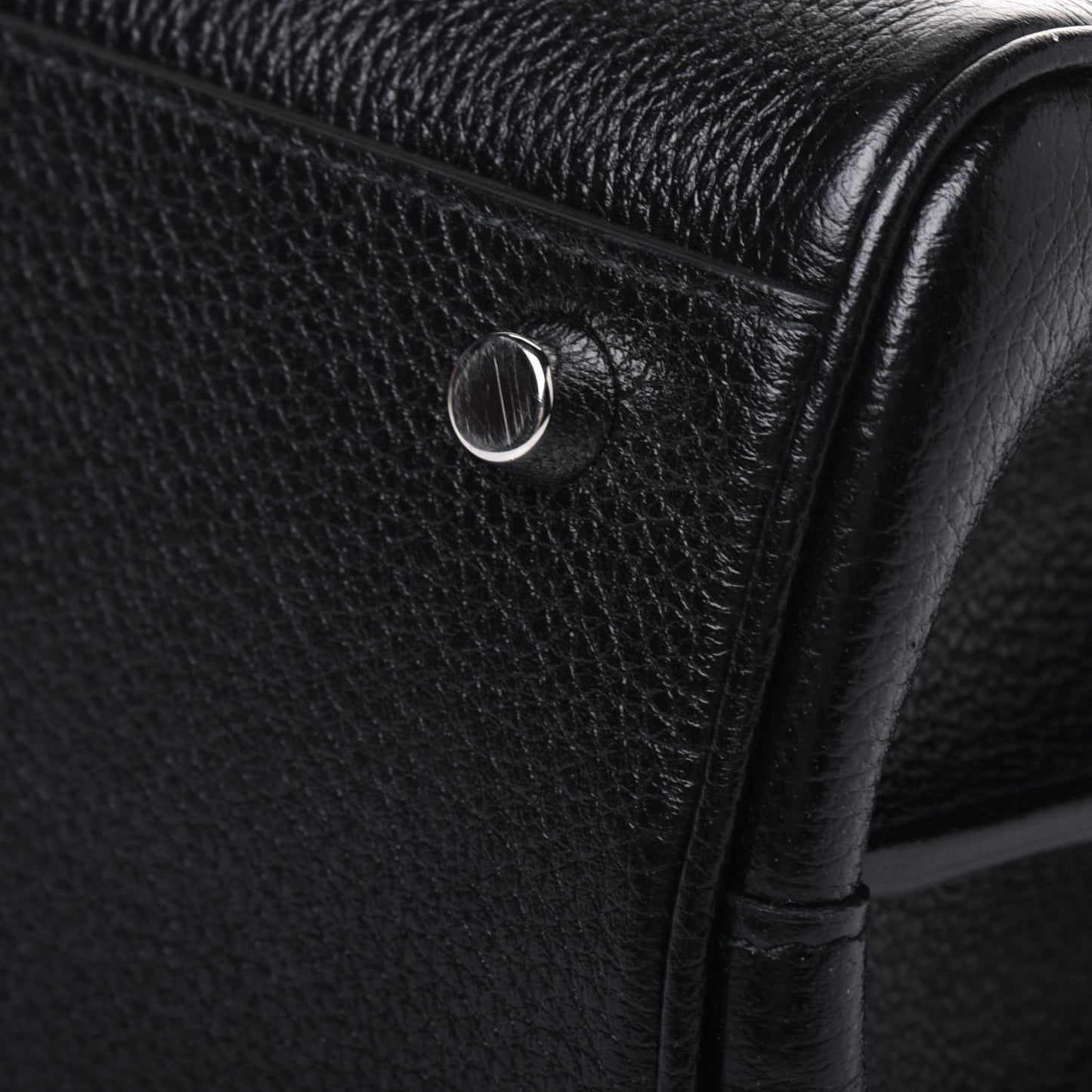Grainy Calfskin Small Zumi Top Handle Bag Black