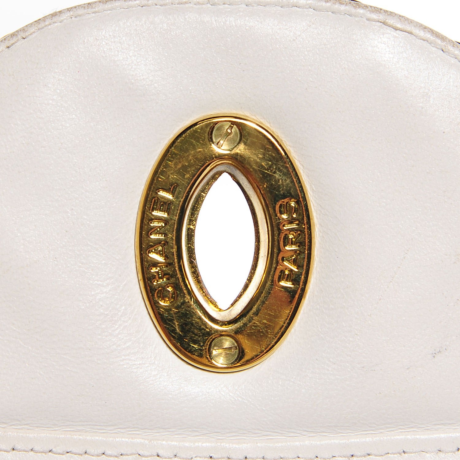 Chanel Patent Quilted Jumbo XL Chain Around Flap White 7 of 9