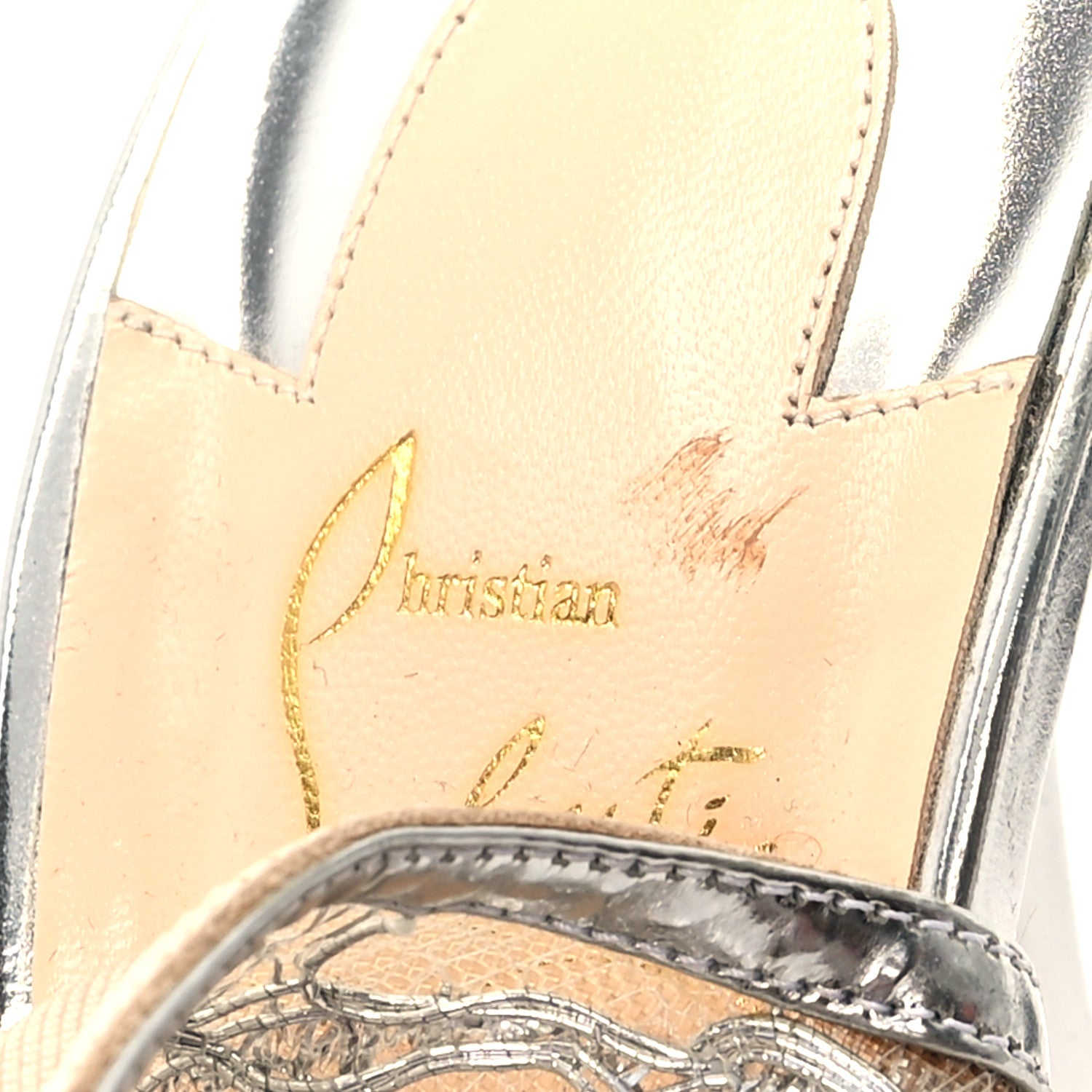 Christian Louboutin Metallic Dentelle Lurex Jose Altafine 150 Bootie 39 Silver 9 of 9